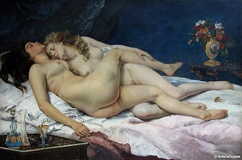Gustave Courbet,Le Sommeil,il Sonno